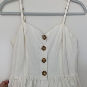 Off white button front sundress.